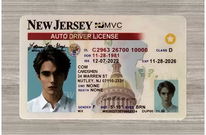 New Jersey Fake ID (Teslin)